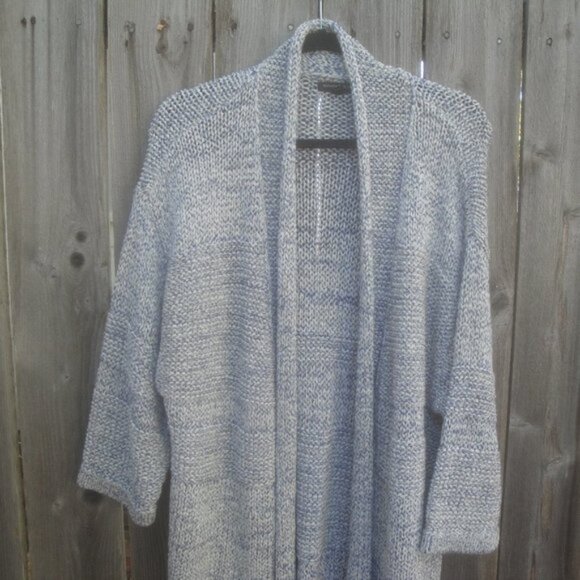 Banana Republic Womens Cardigan Size Large Blue Open Preppy Classic Sweater - Picture 4 of 9